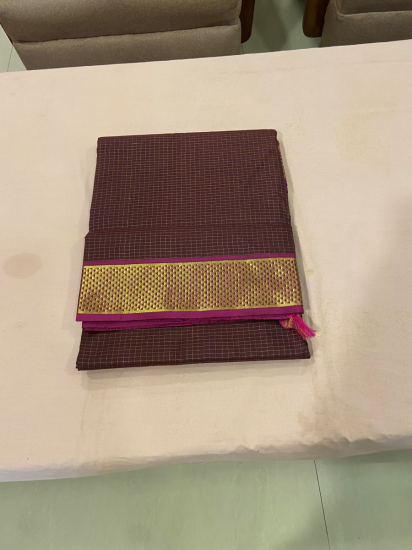 Small Checks Ahimsa Silk Saree