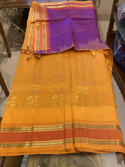 Double Peate Korvai Silk Cotton