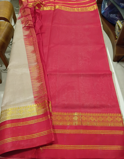 Double Pettai Korvai Silk Cotton Saree